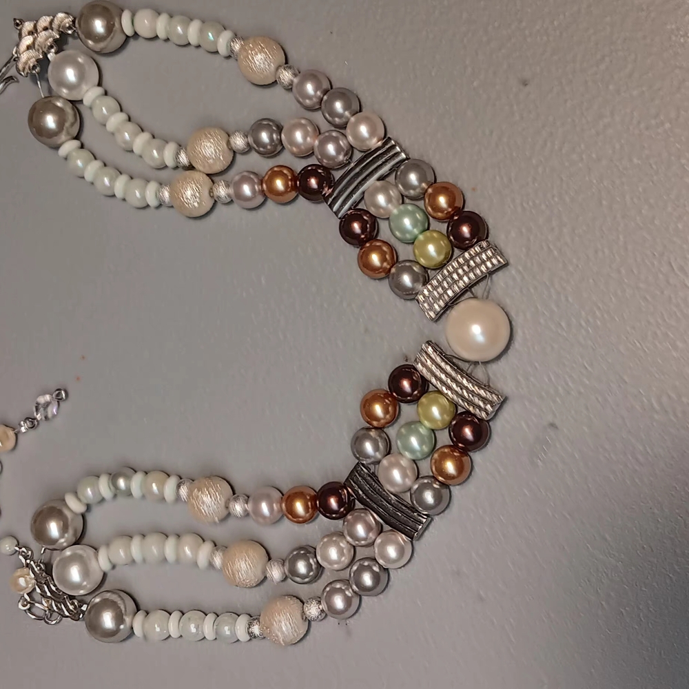 Multicolor Vintage Pearlesque Jewelry Set - Picture 5 of 8